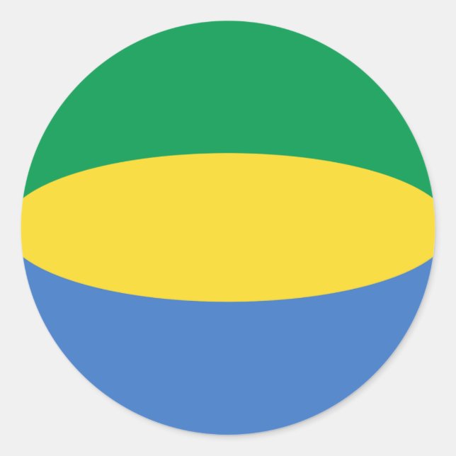 Adesivo de bandeira olho de peixe do Gabão (Frente)