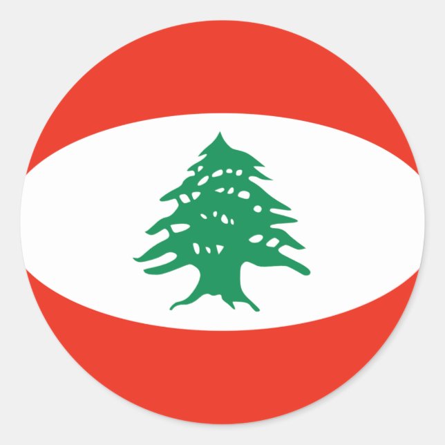 Adesivo de Bandeira Olho de Peixe do Líbano (Frente)