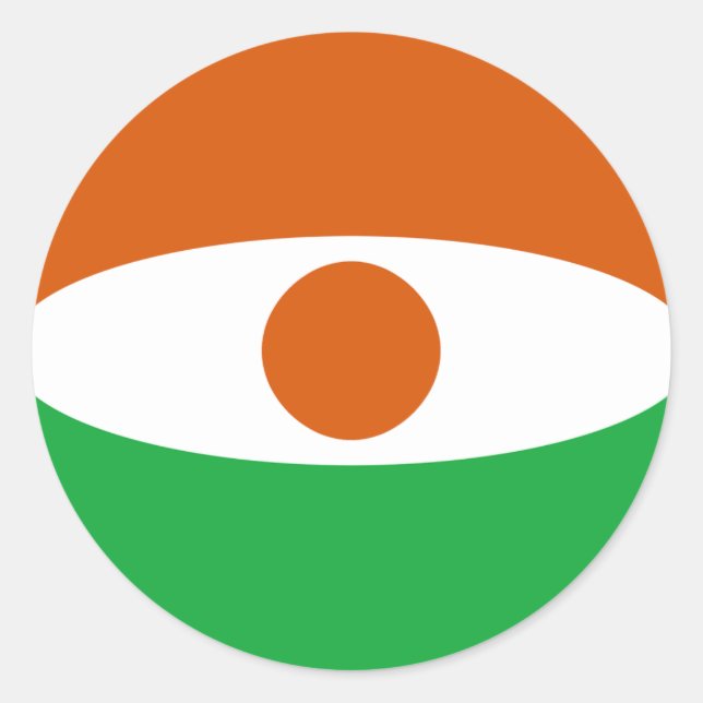 Adesivo de Bandeira Olho de Peixe do Níger (Frente)