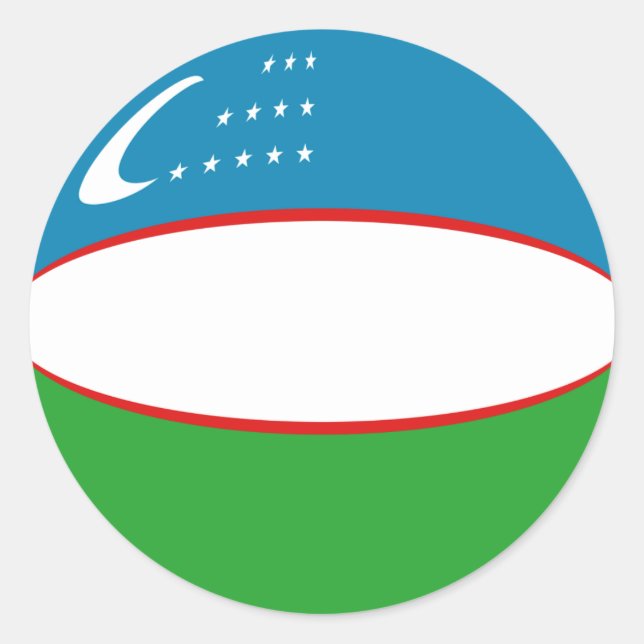 Adesivo de bandeira olho de peixe do Uzbequistão (Frente)