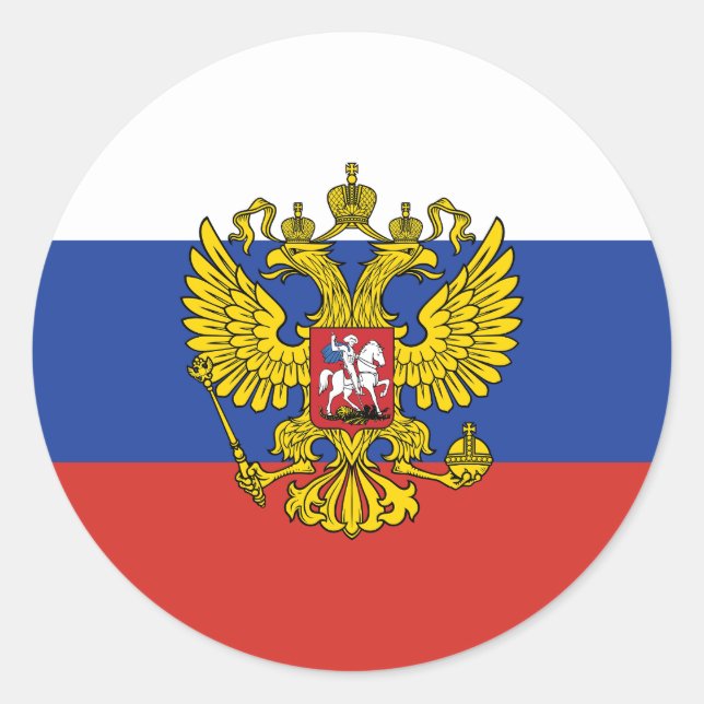 Adesivo de Bandeiras da Rússia (Frente)