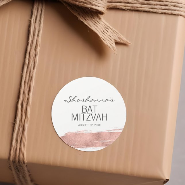 Adesivo de Bat Mitzvah com Pincelada em Dourado Ro (Criador carregado)
