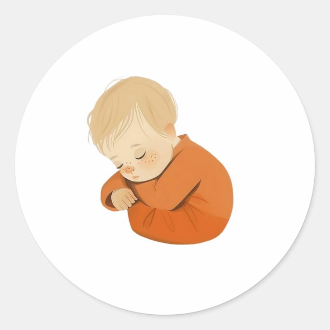 Adesivo de Bebê Dormindo – Design de Desenho Anima (Frente)