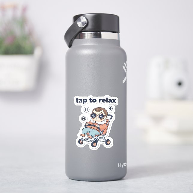 Adesivo de Bebê Engraçado 'Toque para Relaxar' (HidroFlask)