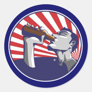 Adesivo de bebida de cerveja cores patrióticas