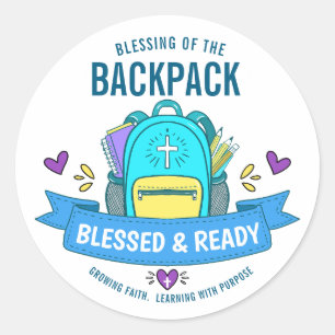 Adesivo de Bênção de Mochila Blessed & Ready para 
