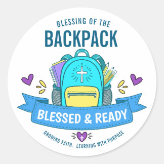 Adesivo de Bênção de Mochila Blessed & Ready para