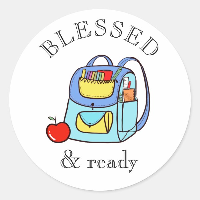 Adesivo de Bênção de Mochila Blessed & Ready para  (Frente)