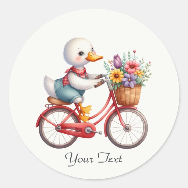 Adesivo de Bicicleta Floral Pato (Frente)