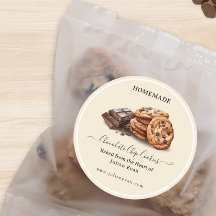 Adesivo de biscoitos com gotas de chocolate caseir