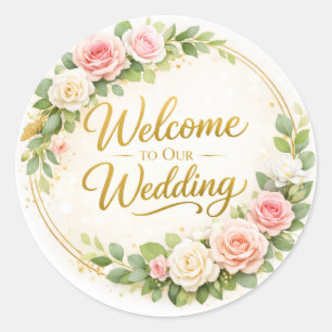 Adesivo de Boas-Vindas de Casamento Floral Elegant