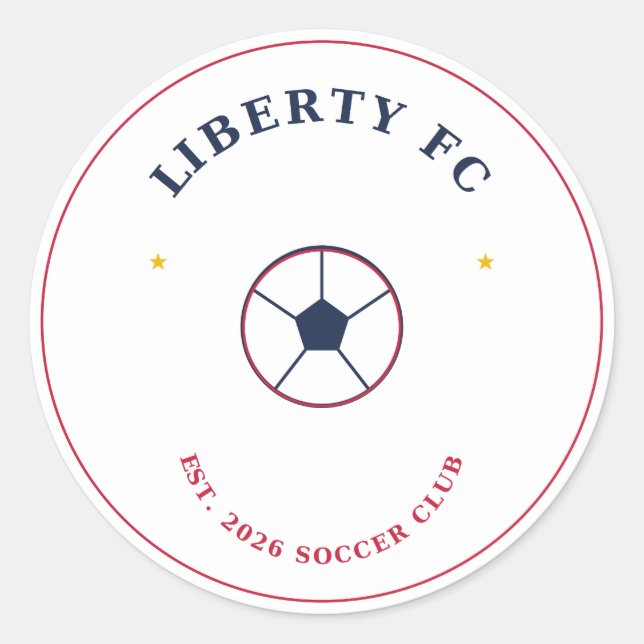 Adesivo de Bola de Futebol Liberty FC | Fã de Fute (Frente)
