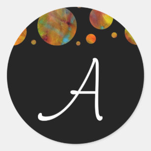 Adesivo de Bolinhas do arco-íris preto e branco