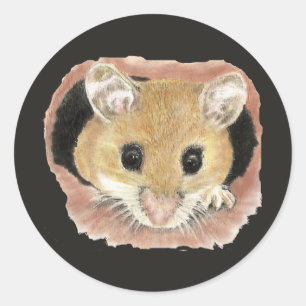 Adesivo de bolso de rato fofo em aquarela