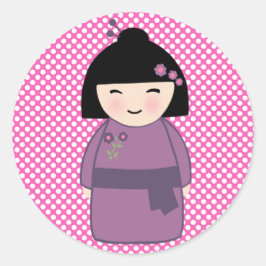 Adesivo de boneca Kokeshi japonesa