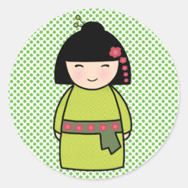 Adesivo de Boneca Kokeshi Japonesa