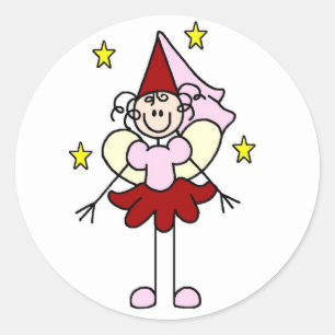 Adesivo de Boneca Palito Princesa Vermelha/Rosa