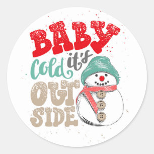 Adesivo de Boneco de Neve de Inverno de Natal