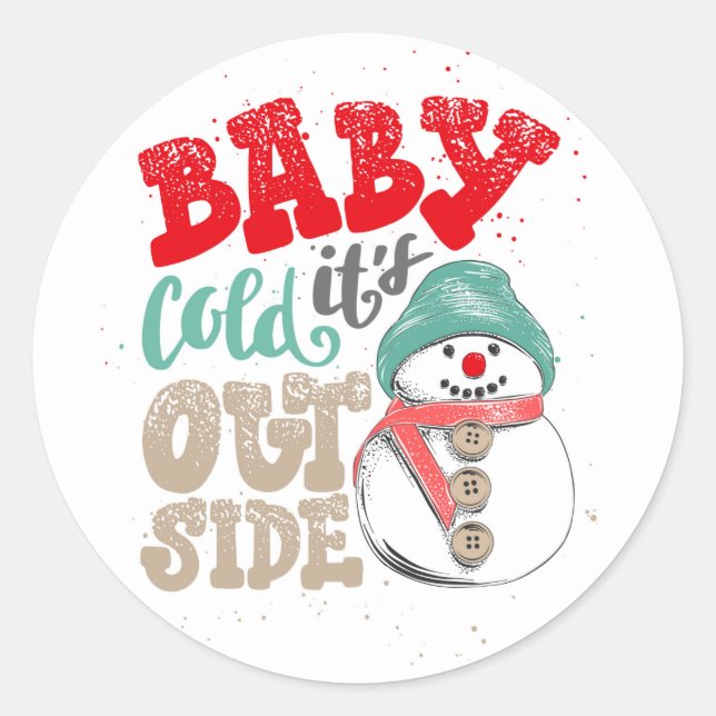 Adesivo de Boneco de Neve de Inverno de Natal (Frente)