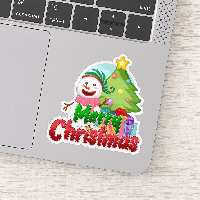 Adesivo de boneco de neve de Natal feliz (Detalhe)