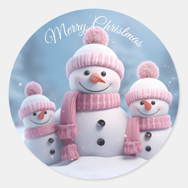 Adesivo de Boneco de Neve de Natal Fofo (Frente)