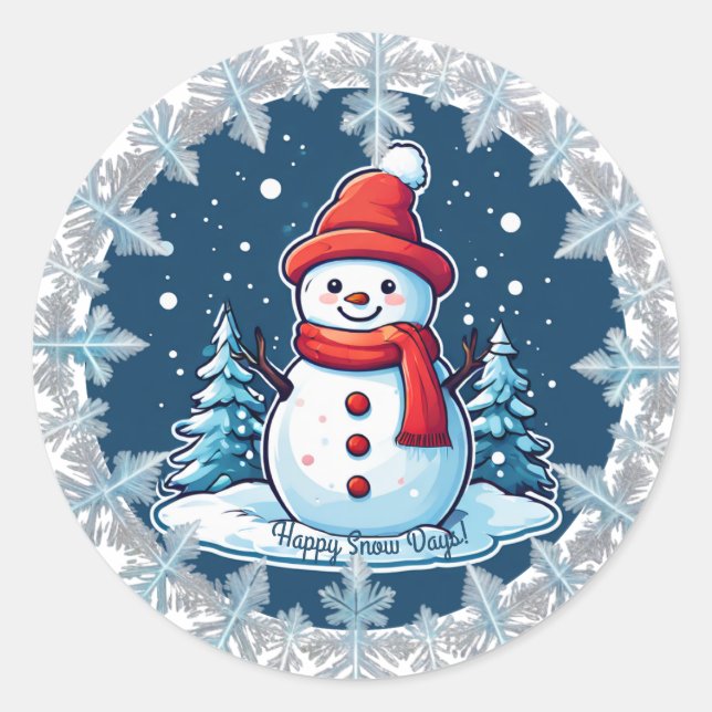 Adesivo de Boneco de Neve Personalizável "Felizes  (Frente)