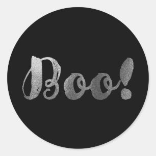 Adesivo de BOO! de letra cursiva moderna para fest