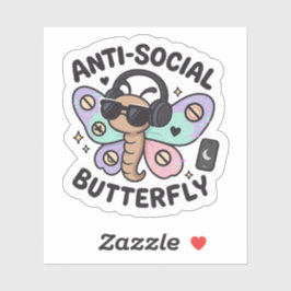 Adesivo de Borboleta Anti-Social – design de intro