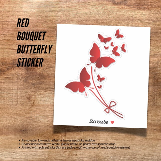 Adesivo de borboleta de Buquê vermelho (The Butterfly Studio
Red Bouquet Butterfly Sticker)