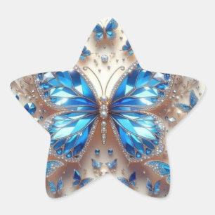 Adesivo de borboleta de diamante azul - Adornament