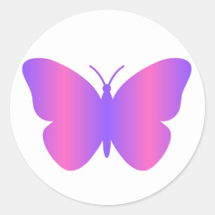 Adesivo de borboleta de gradiente rosa e roxo