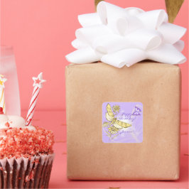 Adesivo de borboleta de pêssego púrpura