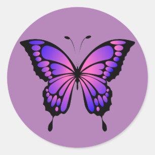 Adesivo de Borboleta Rosa e Roxa