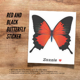 Adesivo de borboleta vermelha e preta