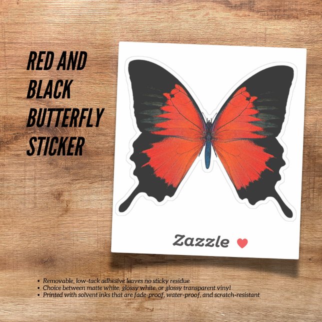 Adesivo de borboleta vermelha e preta (The Butterfly Studio
Red and Black Butterfly Sticker)
