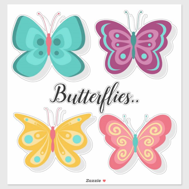Adesivo de borboletas (Folha)