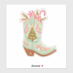 Adesivo de Bota de Cowboy de Natal – Festa Western