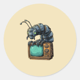Adesivo de Bug de TV Retro de Ficção Científica