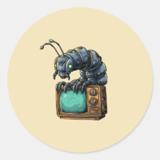 Adesivo de Bug de TV Retro de Ficção Científica