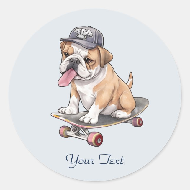 Adesivo de Bulldog em Aquarela (Frente)