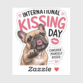 Adesivo de Bulldog Francês do Dia Internacional do