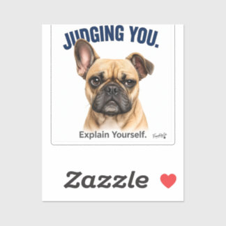 Adesivo de Bulldog Francês Julgando para Laptop ou