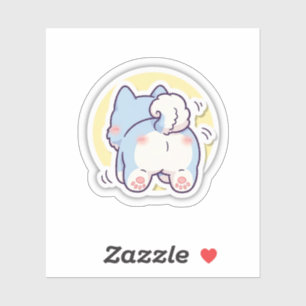 Adesivo de Bunda de Cachorro Kawaii Fofo Cartoon d