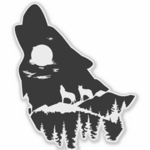 Adesivo de cabeça de lobo
