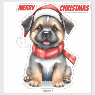 Adesivo de Cachorrinho de Natal Fofo | "Feliz Nata