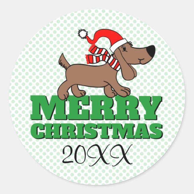 Adesivo de Cachorro Feliz Natal 3 polegadas (folha (Frente)