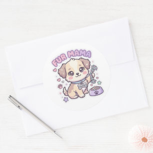 Adesivo de Cachorro Fofo Mama Pelo Pastel