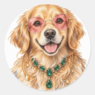 Adesivo de Cachorro Golden Retriever em Aquarela