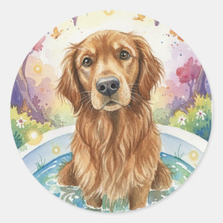Adesivo de Cachorro Golden Retriever Fofo