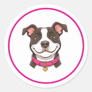 Adesivo de cachorro pitbull menina